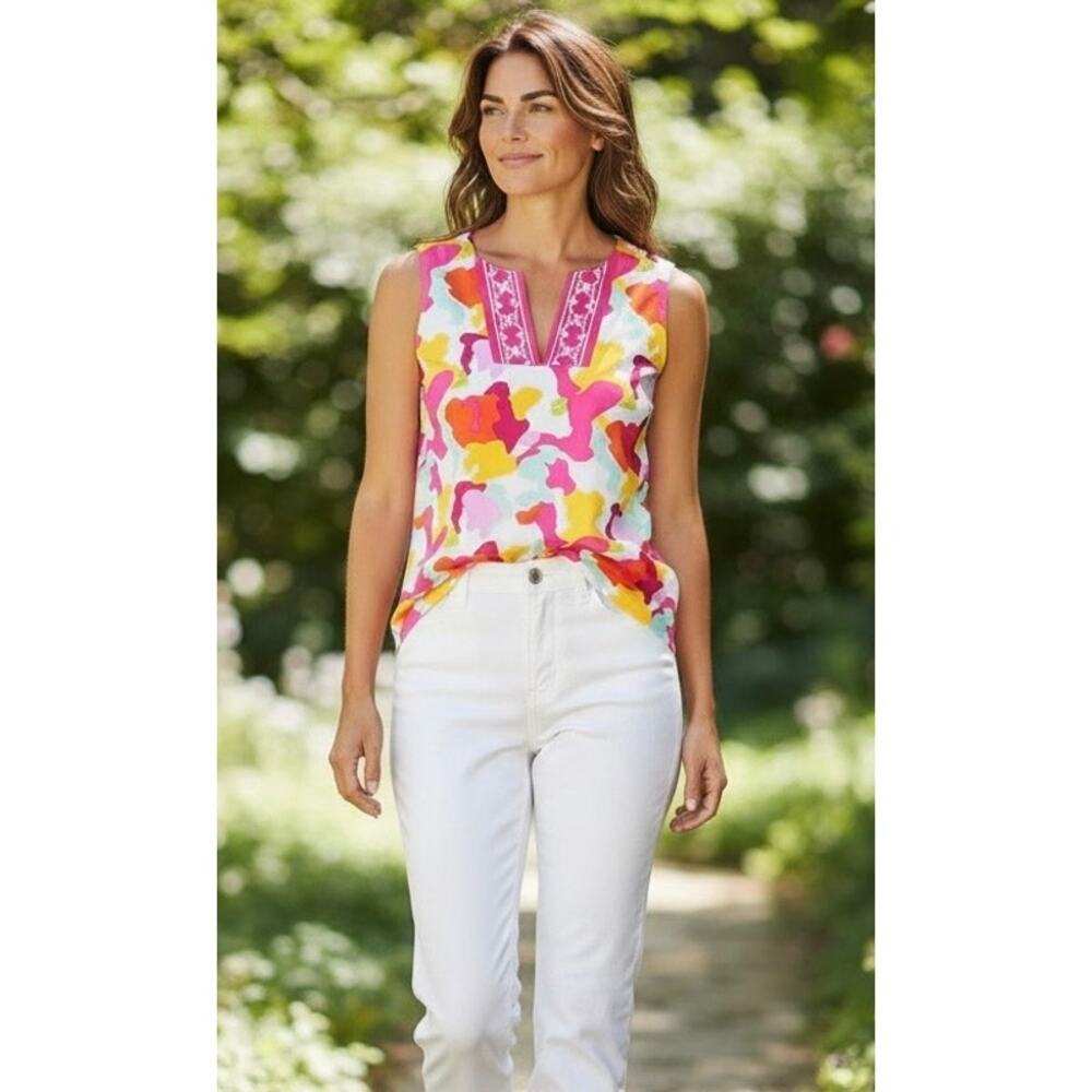 Jude Connally Sleeveless Printed Tunic Top NWOT Small Resort Wear